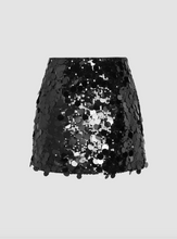 Load image into Gallery viewer, Sequin Mid Waist Mini Skirt
