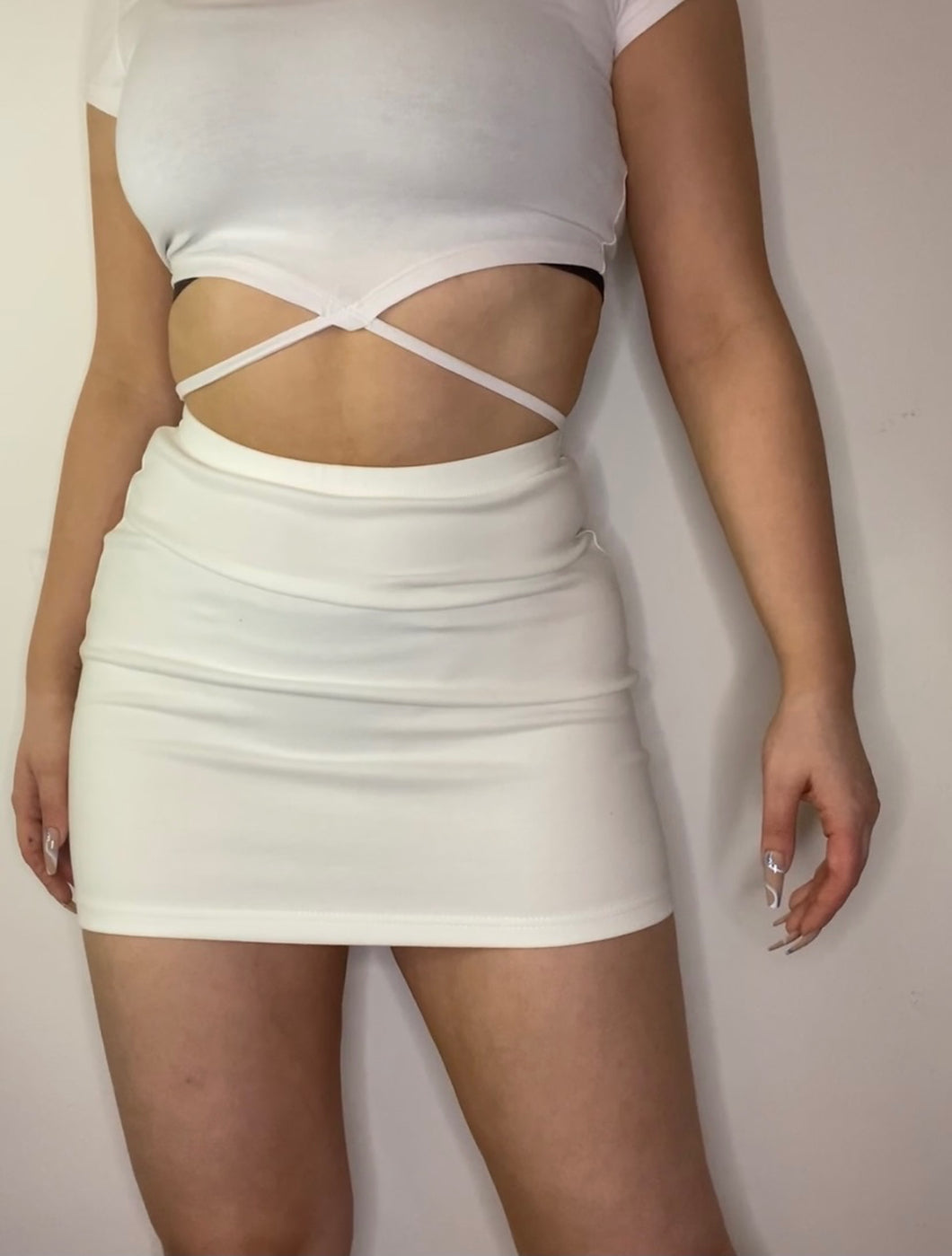 Solid Bodycon Mini Skirt
