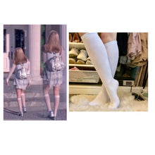 Load image into Gallery viewer, Clueless Knee High Plain White Socks With Elastic

