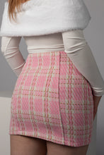 Load image into Gallery viewer, ELISE Unity Plaid Fake Button Straight Skirt
