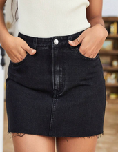 Load image into Gallery viewer, High Waist Raw Hem Denim Skirt
