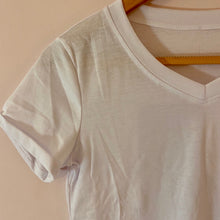 Load image into Gallery viewer, Cher V-Neck Crop White Tee
