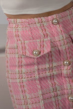 Load image into Gallery viewer, ELISE Unity Plaid Fake Button Straight Skirt
